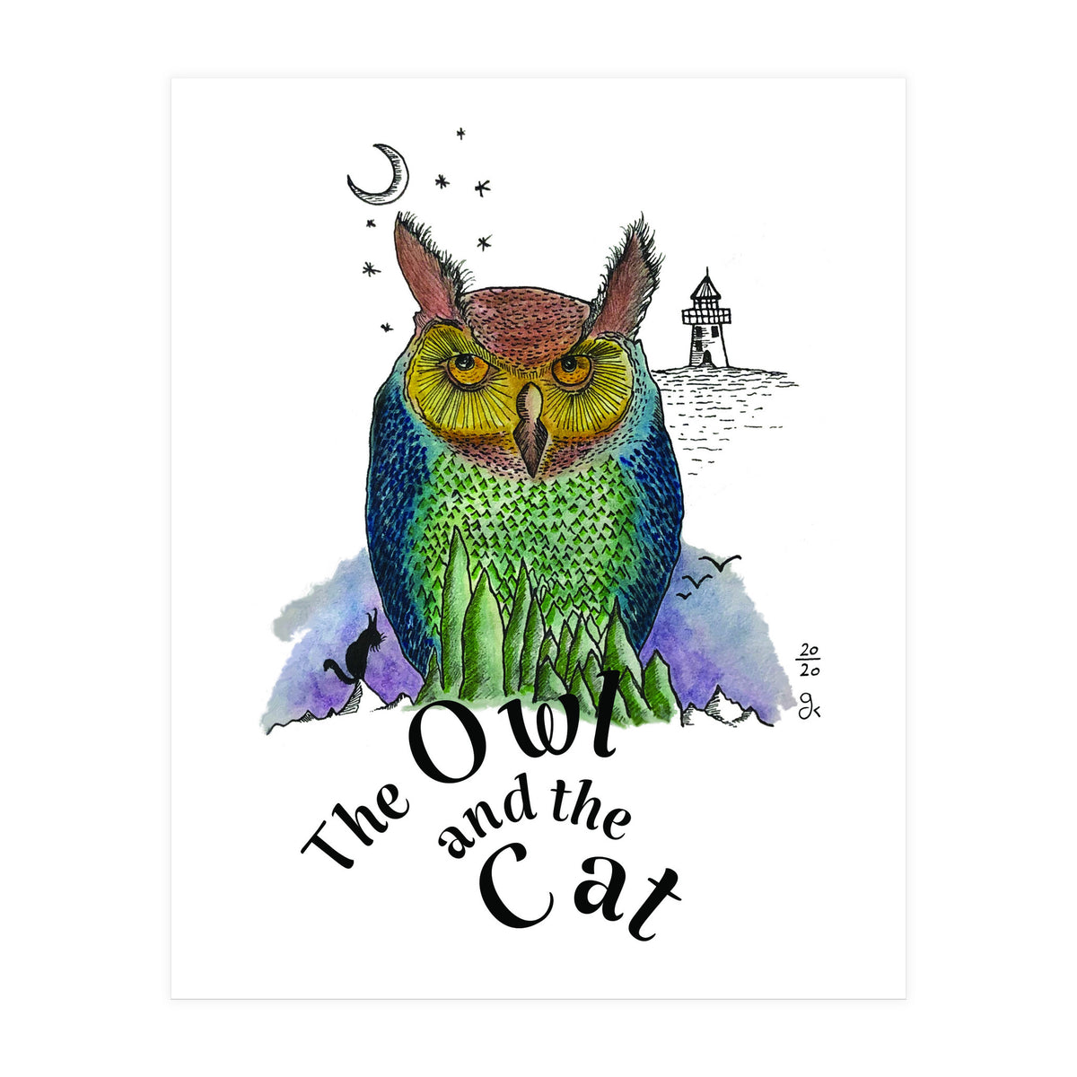 The Owl And The Cat (Print Only)