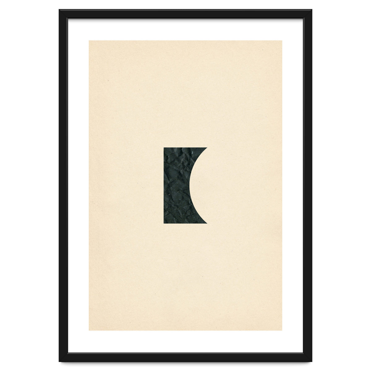 Cut black shape on beige