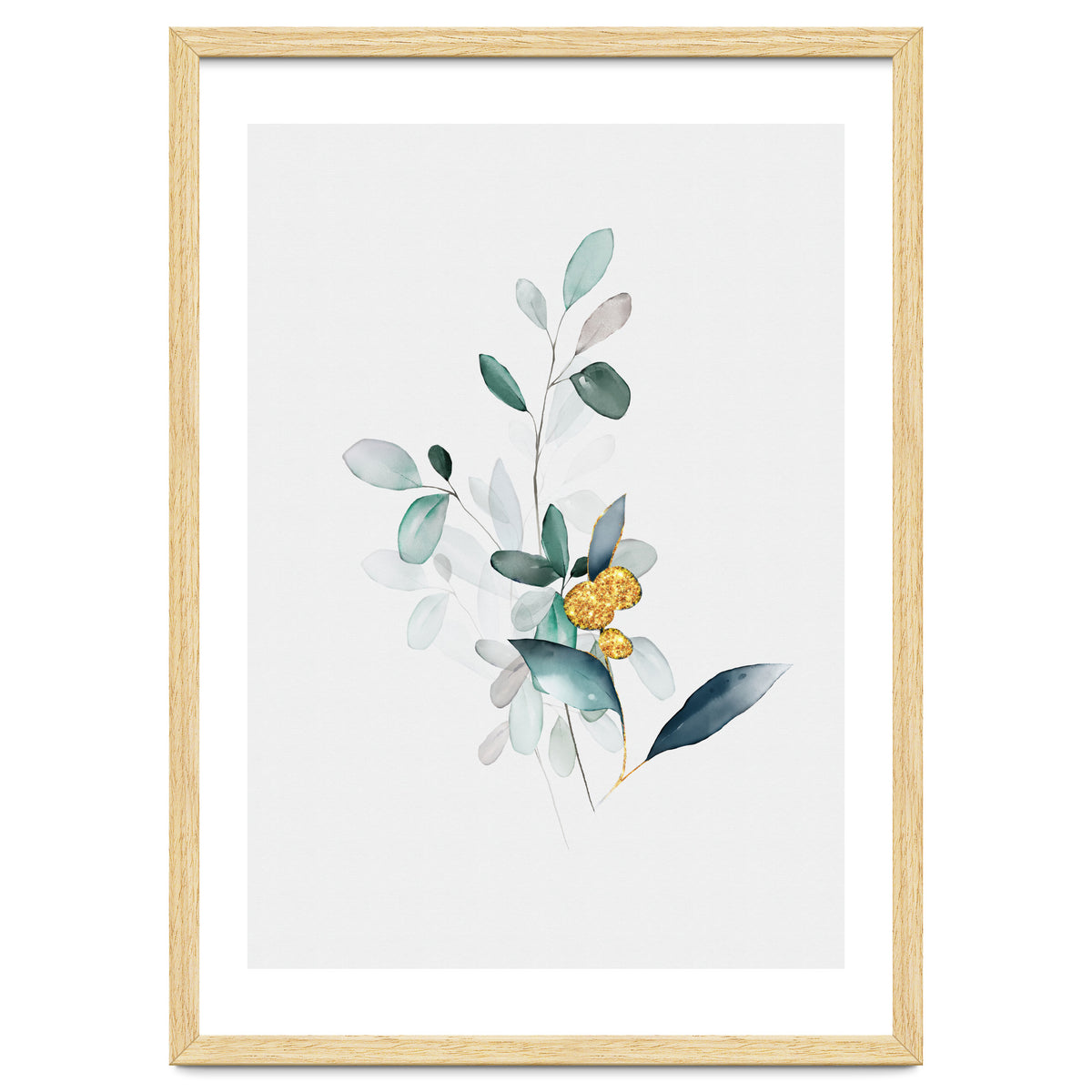 Modern Botanical Gold & Sage Study 02