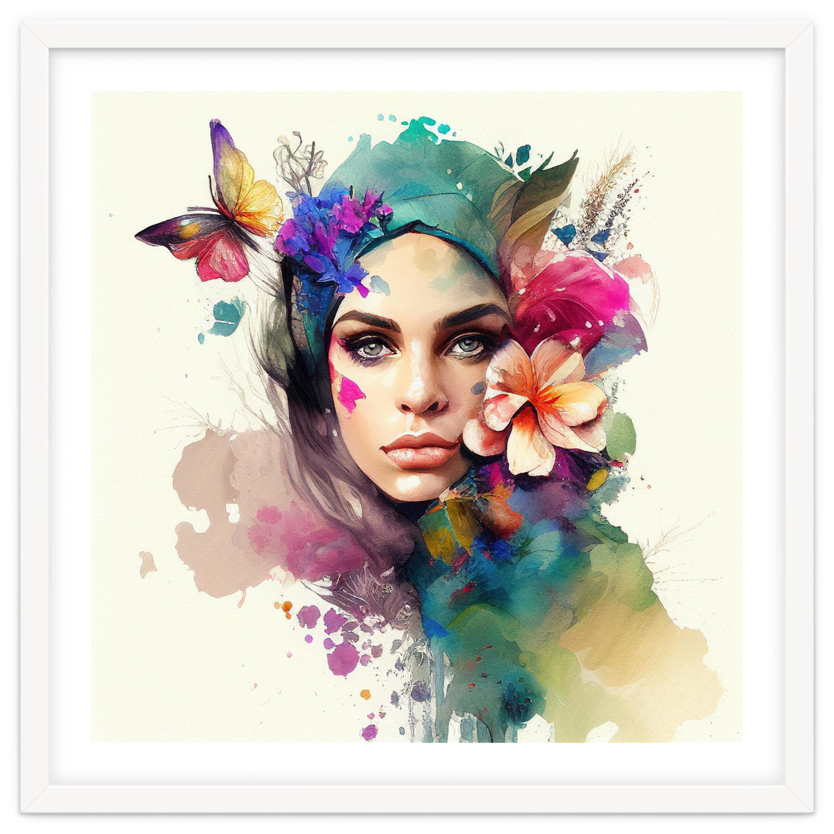 Watercolor Floral Arabian Woman #10