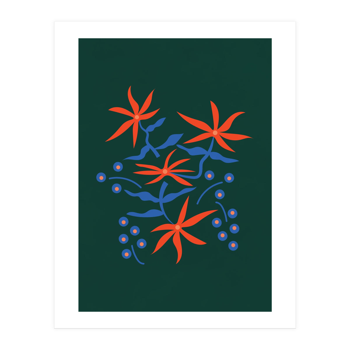 Abstract Retro Botanical Art (Print Only)