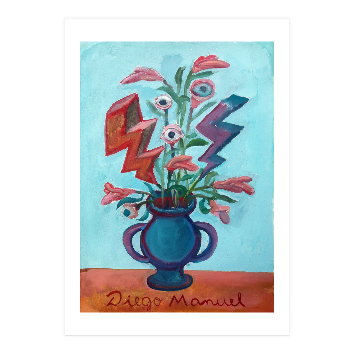 Florero Con Dos Rayos (Print Only)