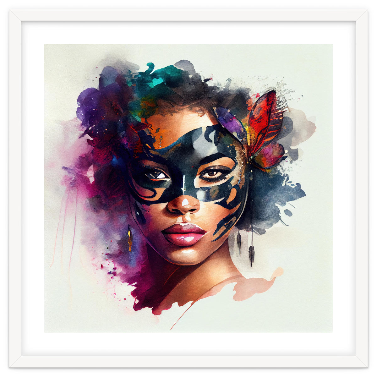 Watercolor Carnival Woman #2