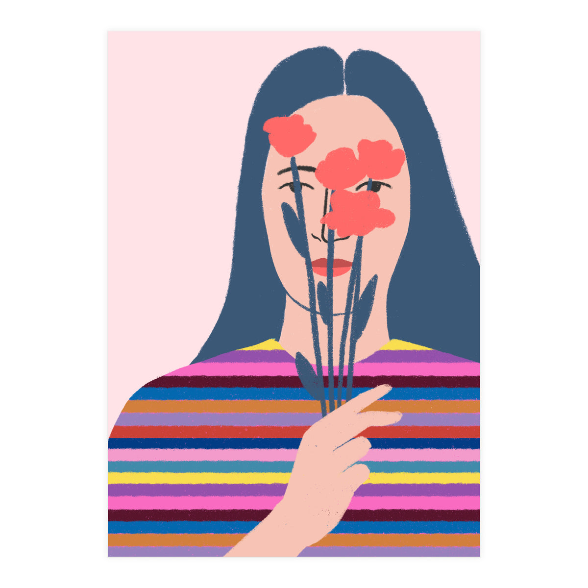 Girl With Flowers (Print Only)