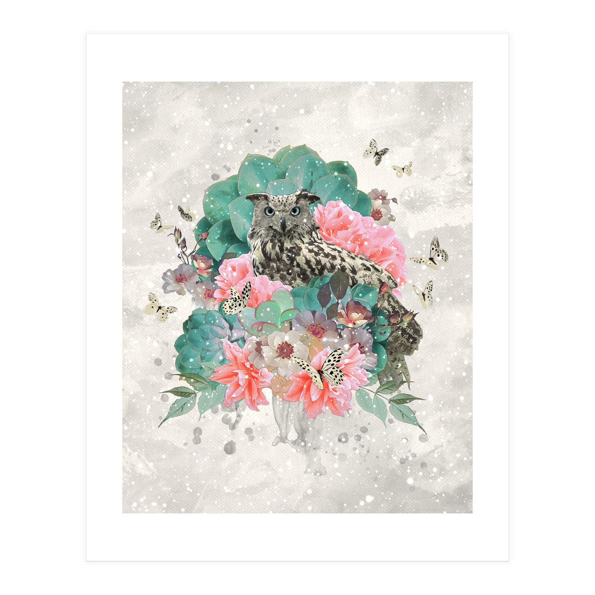 Floral Owl  (Print Only)