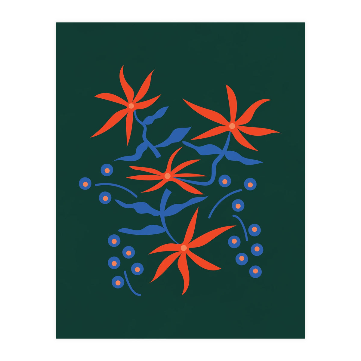 Abstract Retro Botanical Art (Print Only)