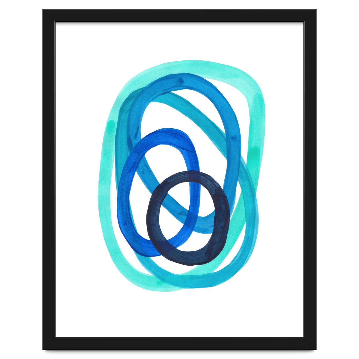 Marine Blues Blue Teal Turquoise Navy Blue Nesting Circles