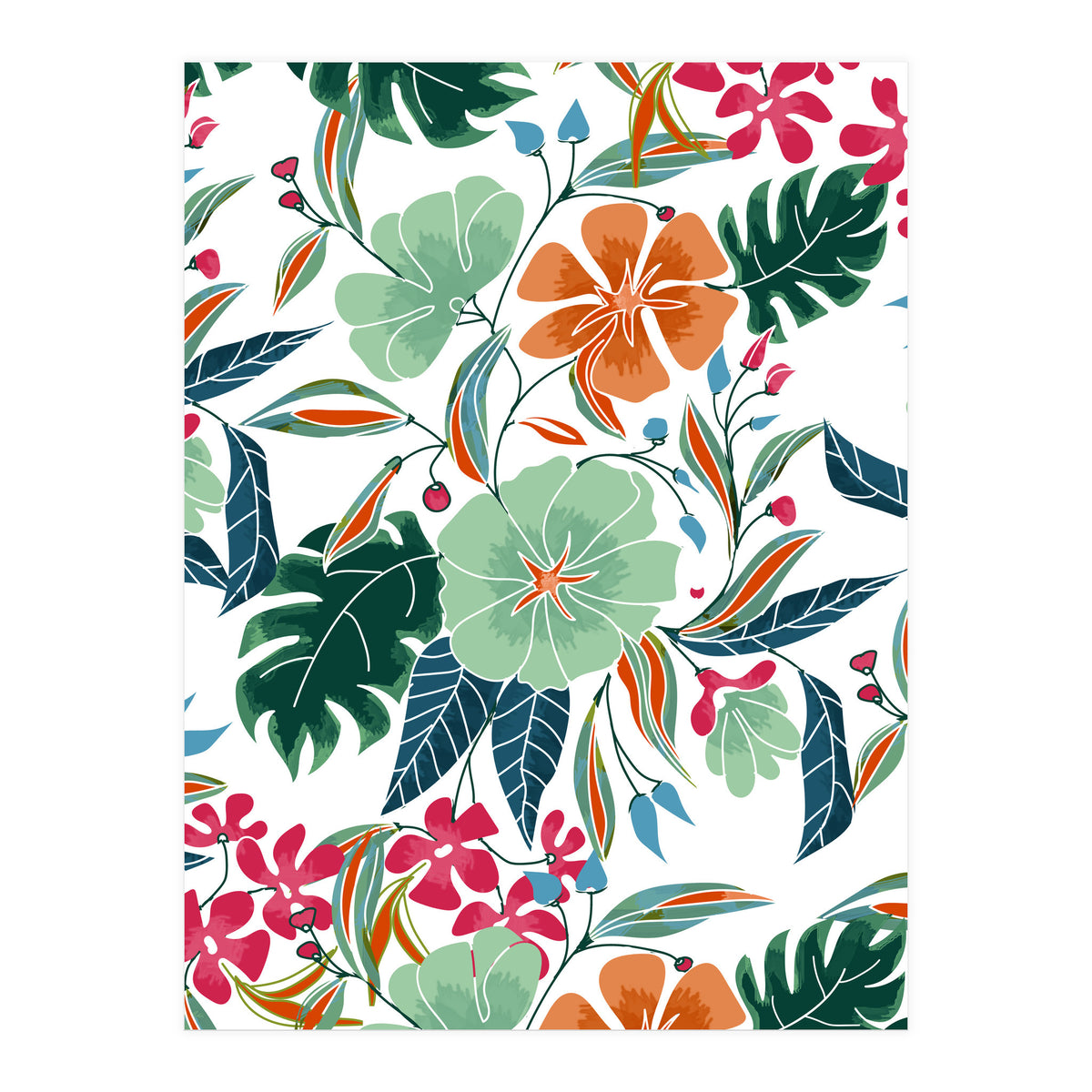 Minty + Rust Floral (Print Only)