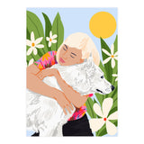 All You Need Is Love & A Dog | Pets Urban Jungle Bohemian Woman Illustration (Print Only) thumbnail