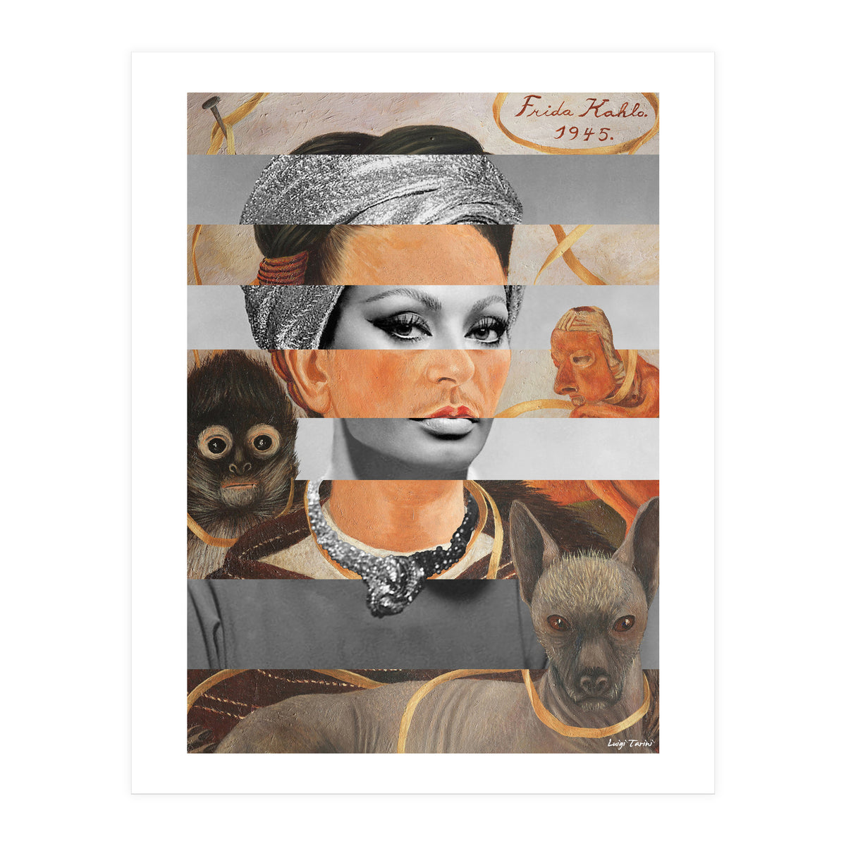 Self Portrait By Frida Kahlo & Sophia Loren (Print Only)