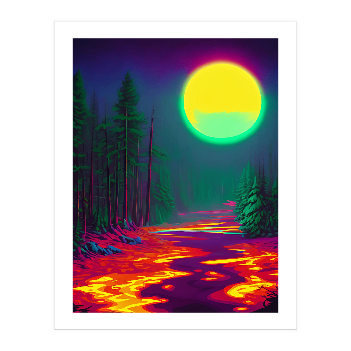 Full Moon - Nature and Landscape Photo on Digital Color good Prints