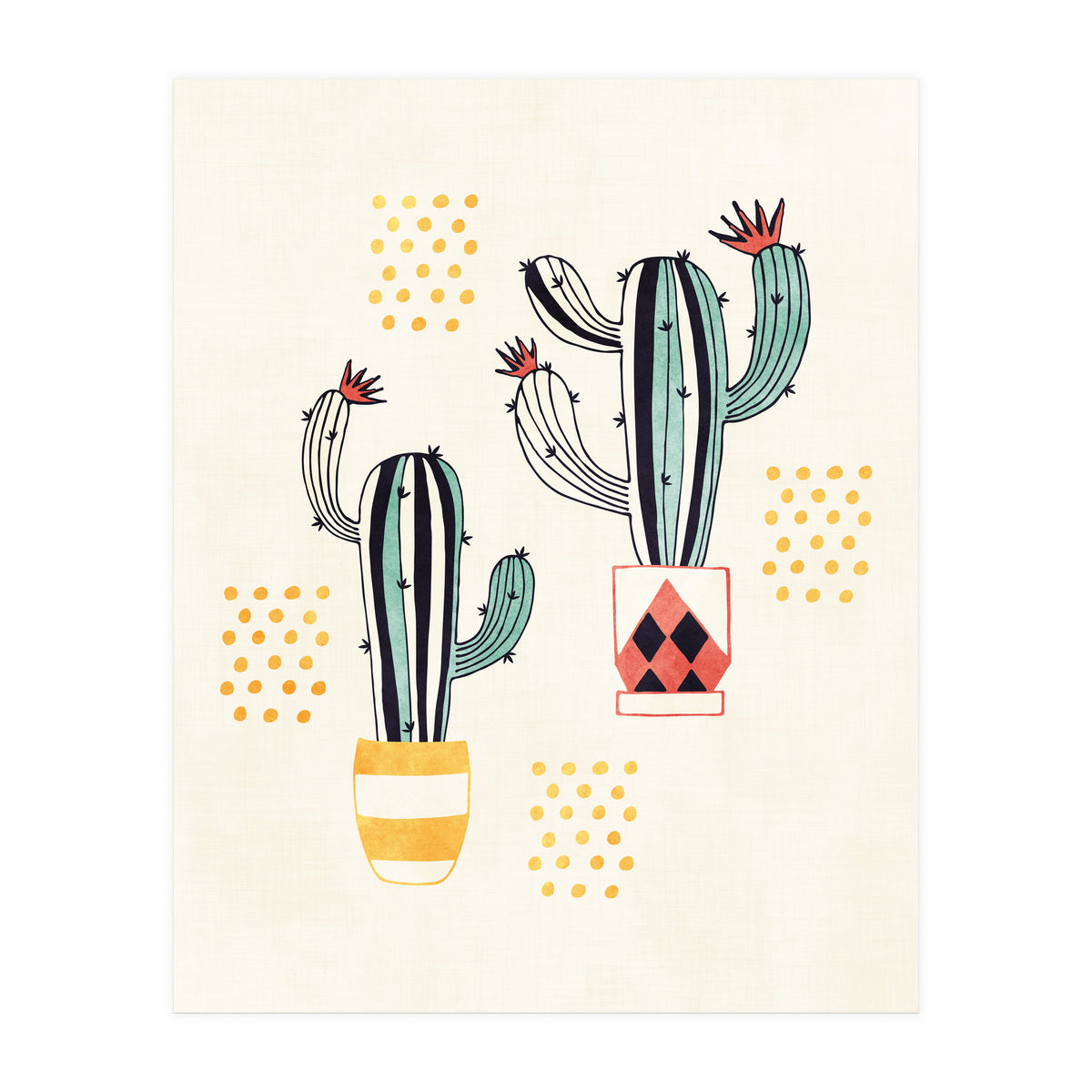 Cactus In A Pot (Print Only)