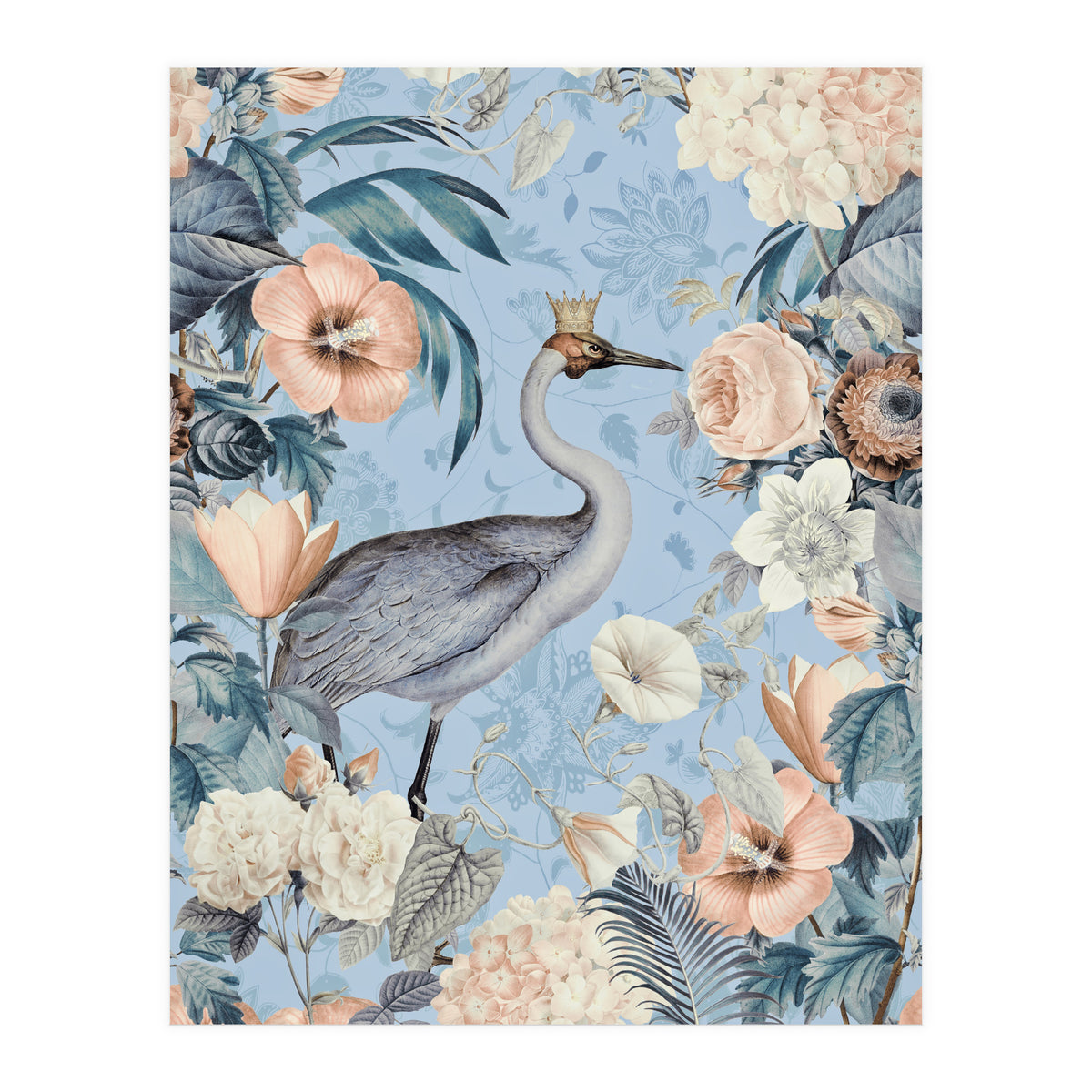 Crane King Blue Cream (Print Only)