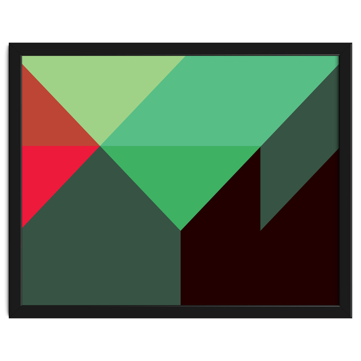 Geometric Shapes No. 30 - red, green & black
