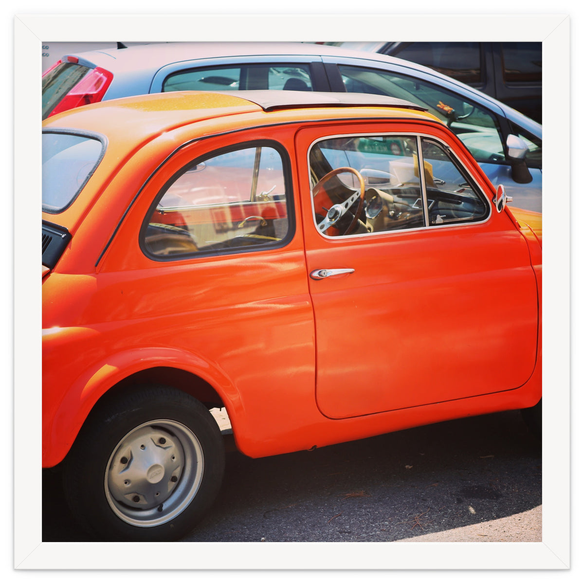Classic orange Fiat 500