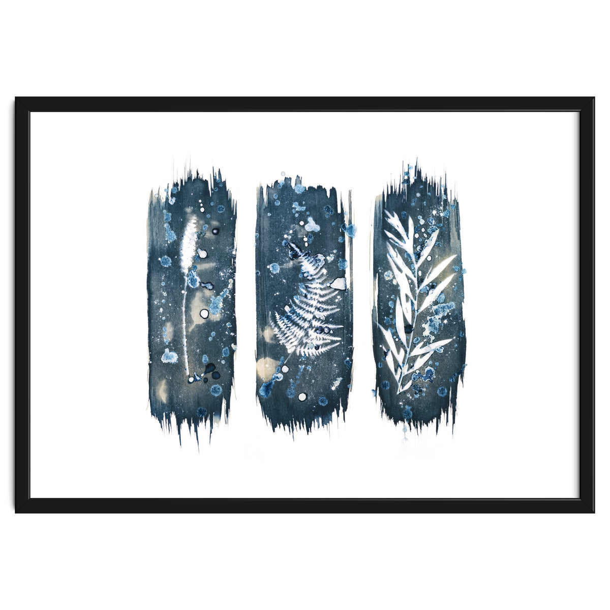 Indigo Blue Botanical Leaves No. 7