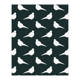 White Bird Pattern On Black (Print Only) thumbnail