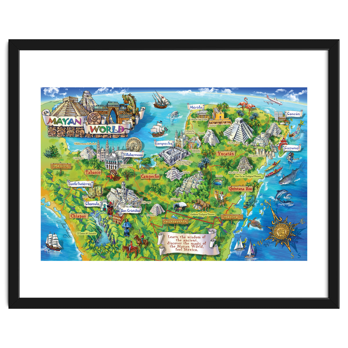 Yucatan Map Illustration