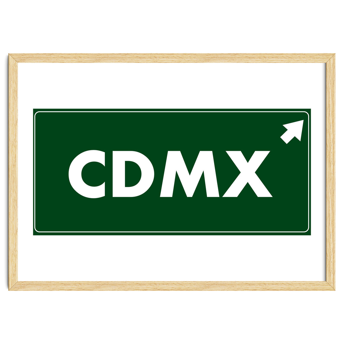 Let`s go to CDMX, Mexico! Green road sign