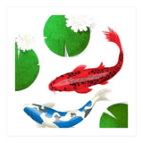 Watercolor Koi Fish And Lotus (Print Only) thumbnail
