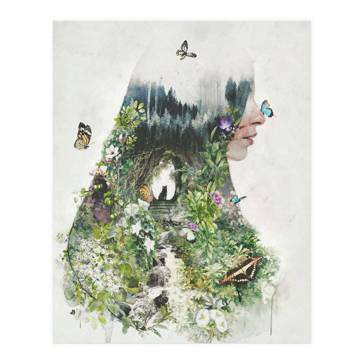 Cat in the Garden (Print Only)