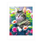 Always Positive, The Optimistic Cat, Positivity Mindset Pets, Optimism Watercolor Painting Animals (Print Only) thumbnail