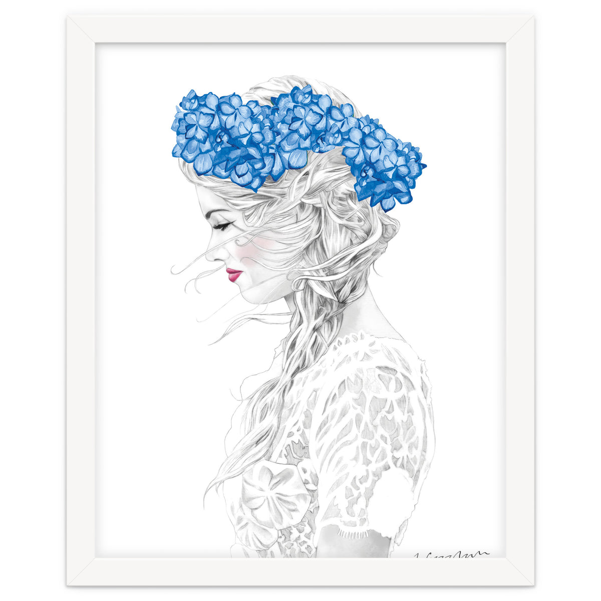 Blue Hydrangea Girl