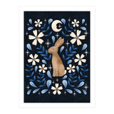 Floral Folk Art Hare (Print Only) thumbnail
