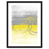 Abstract Painting No. 53 - Bubbles | Illuminating Yellow & Ultimate Grey