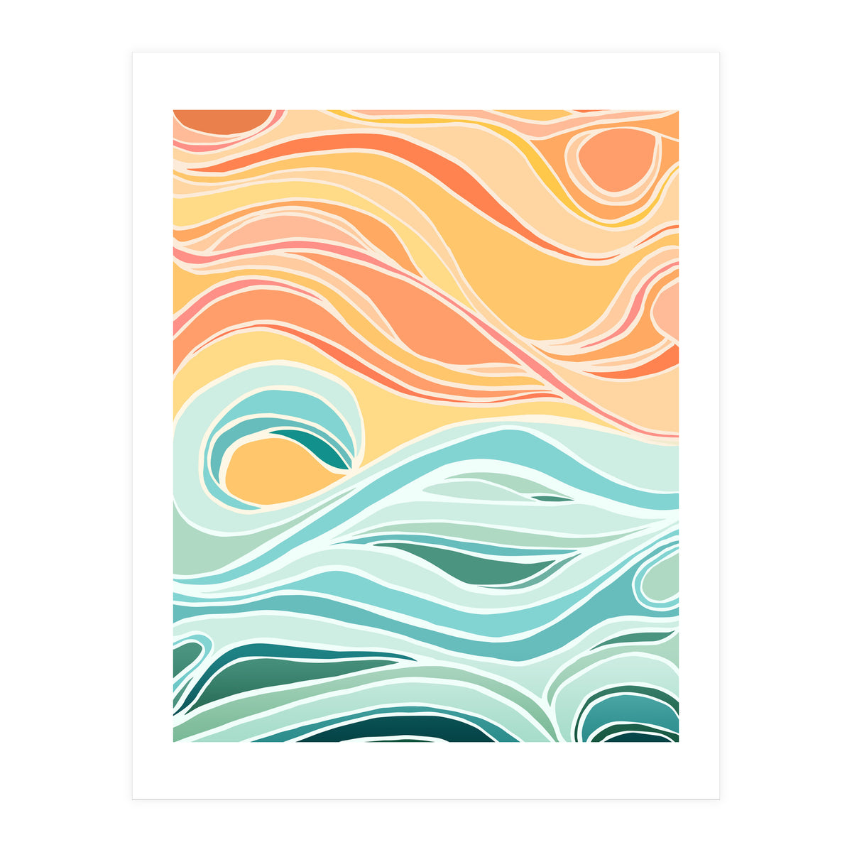 Sky And Sea Abstract (Print Only)