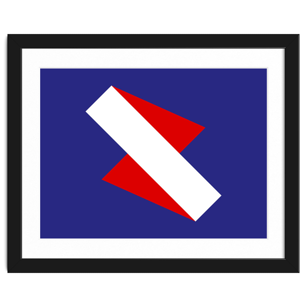 Geometric Shapes No. 68 - red & royal blue