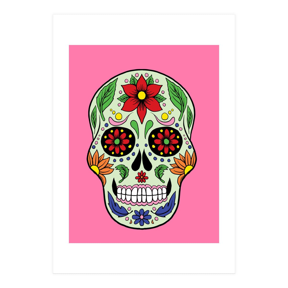 Colorful Skull I (Print Only)