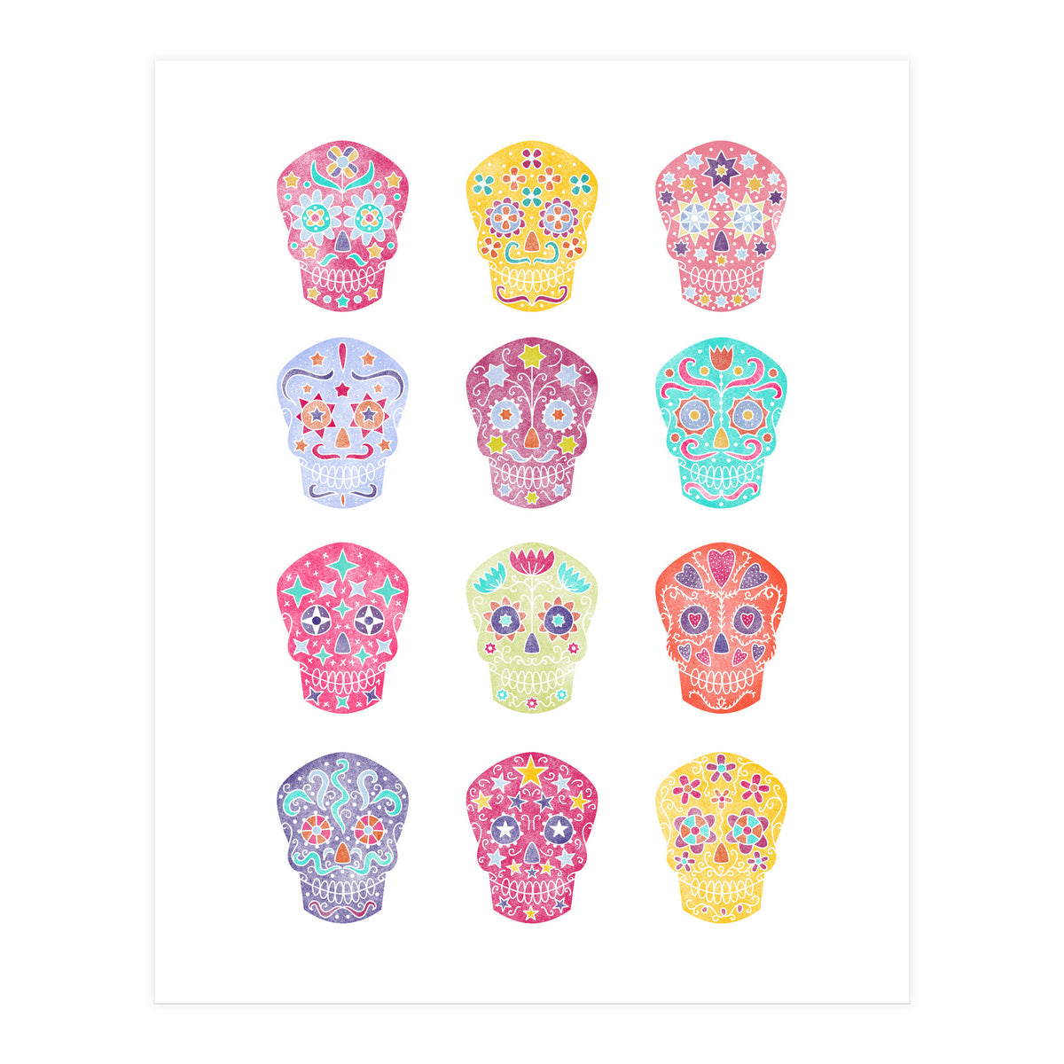 Watercolour Sugar Skulls (Print Only)