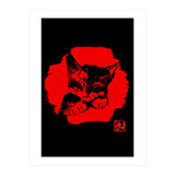 cute cat in red (Print Only) thumbnail