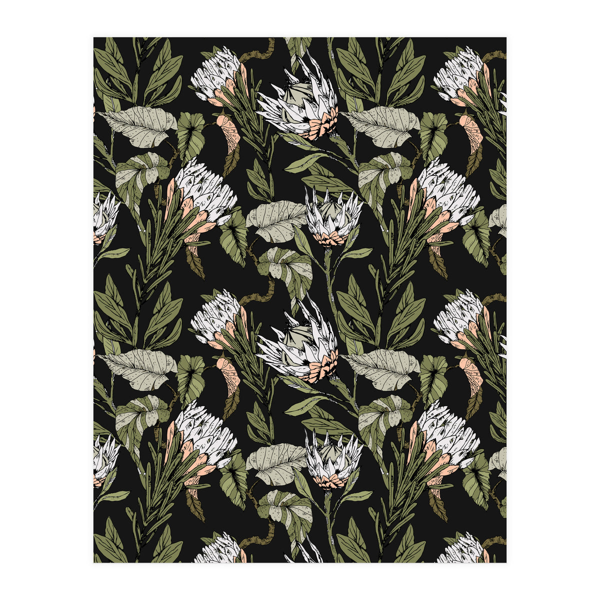 Dark pattern botanical boho (Print Only)