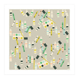 Artist pattern with crayons, watercolors and acrylic paint (Print Only) thumbnail