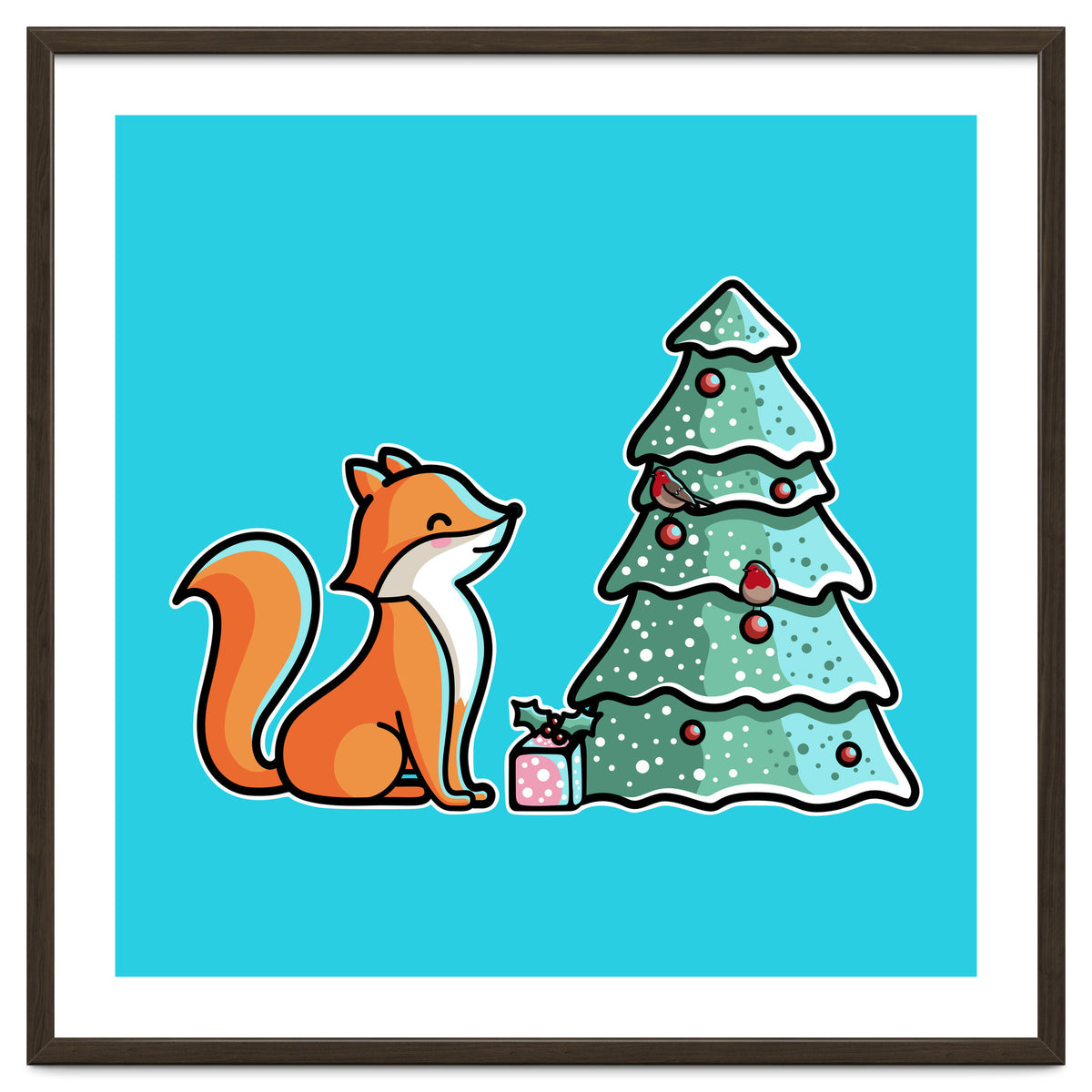 Cute Fox Christmas Tree