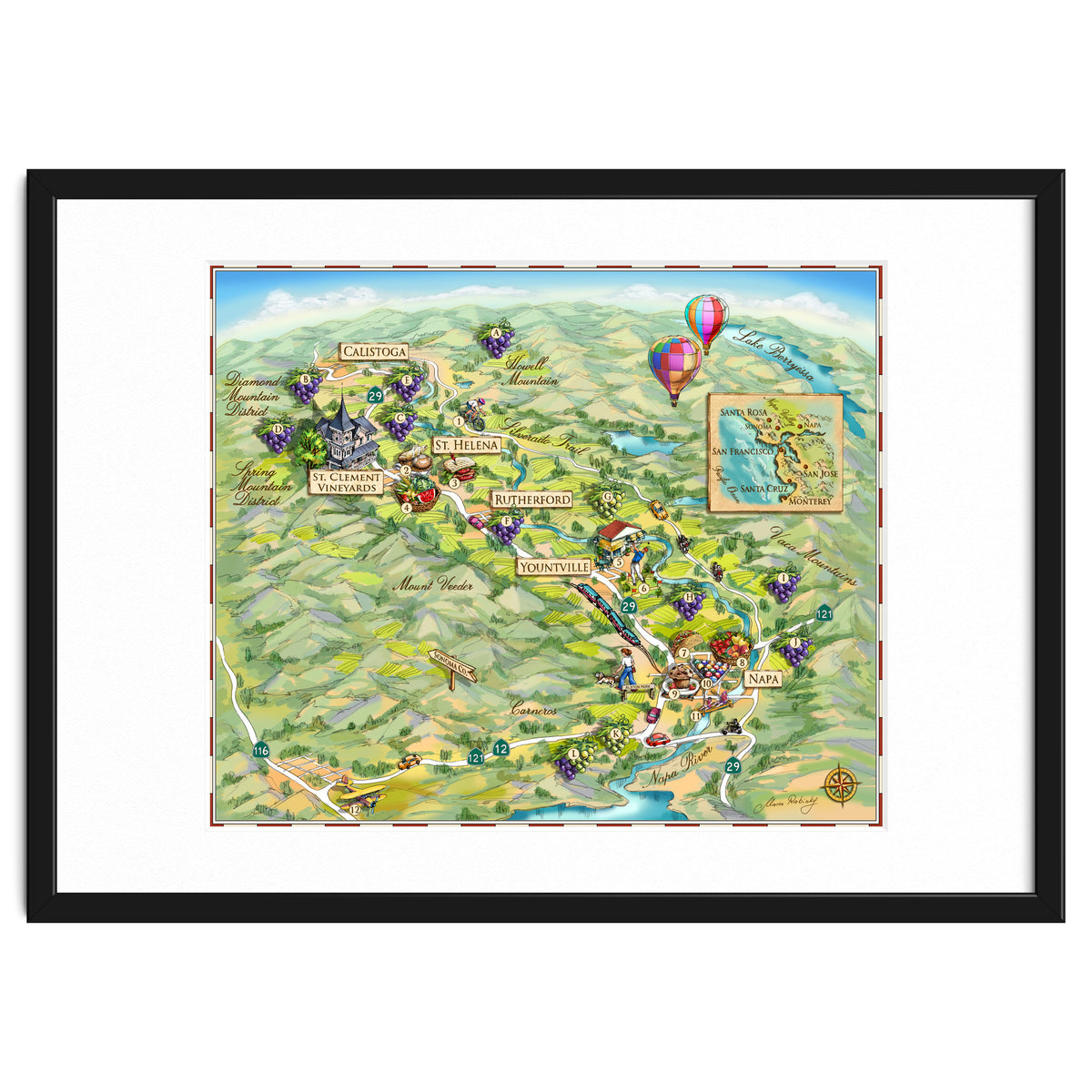 Napa Valley Illustrated Map