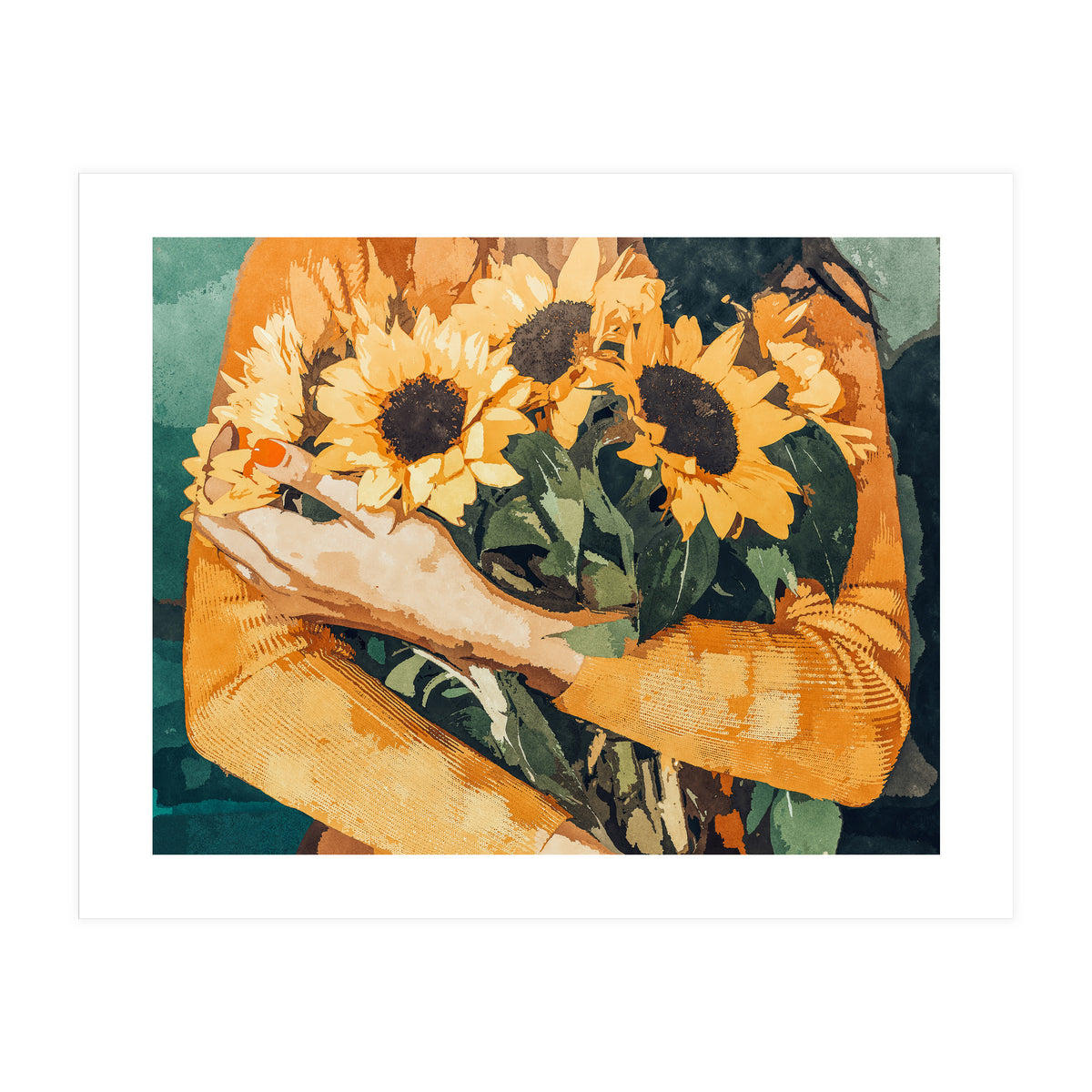 Holding Sunflowers (Print Only)