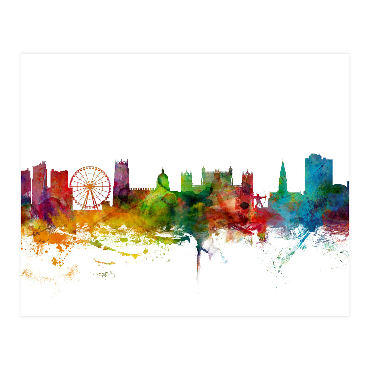 Nottingham England Skyline (Print Only)