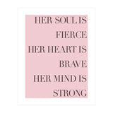Fierce, Brave, Strong Female Empowerment Quote Pink (Print Only) thumbnail