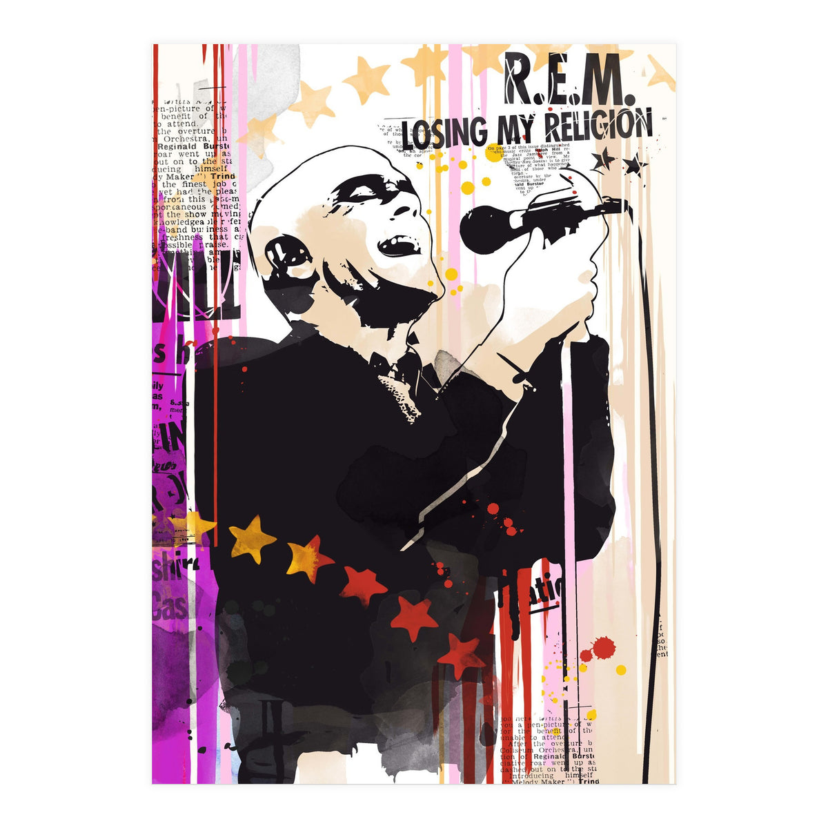 Michael Stipe pop art poster (Print Only)