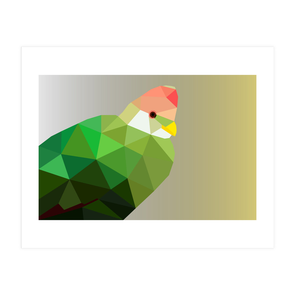 Red Crested Turaco Low Poly Art (Print Only)