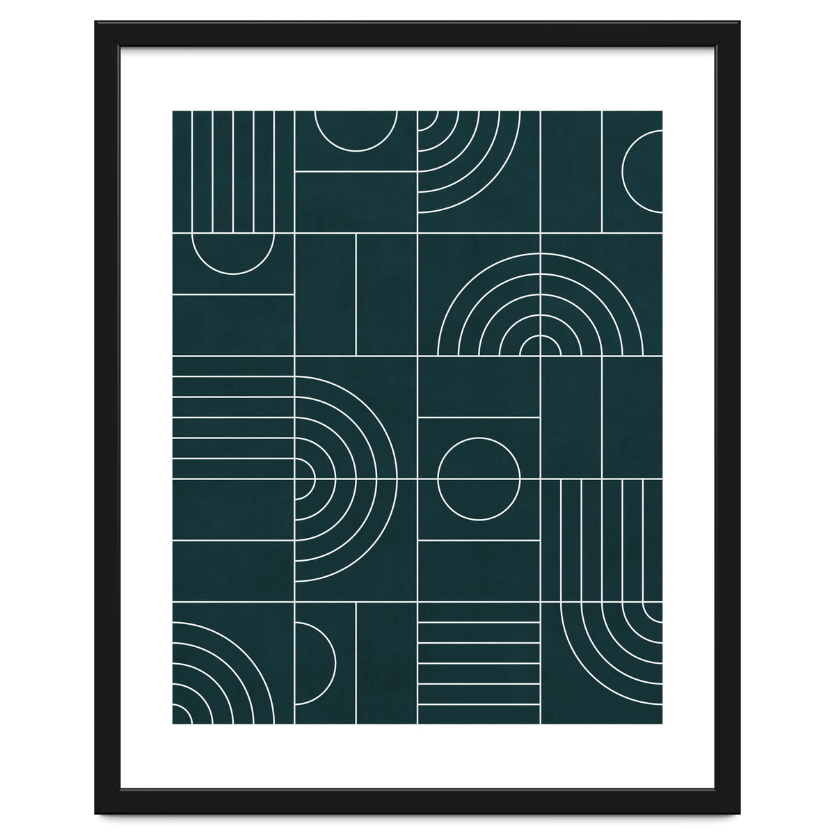 My Favorite Geometric Patterns No.26 - Green Tinted Navy Blue
