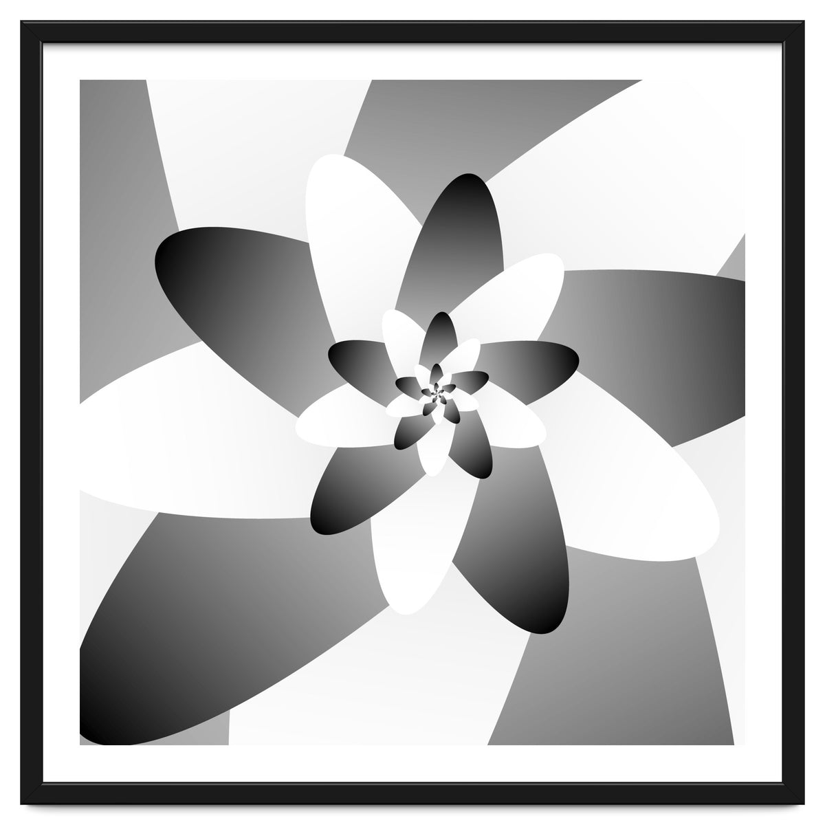 Abstract Black & White Floral