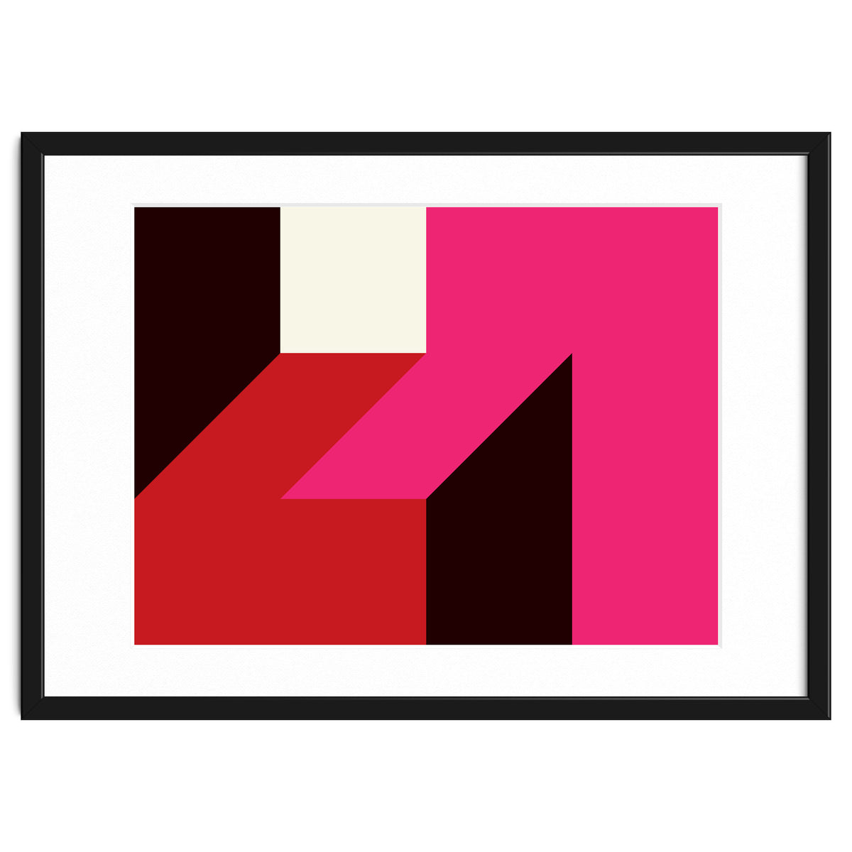 Geometric Shapes No. 62 - red, magenta & black