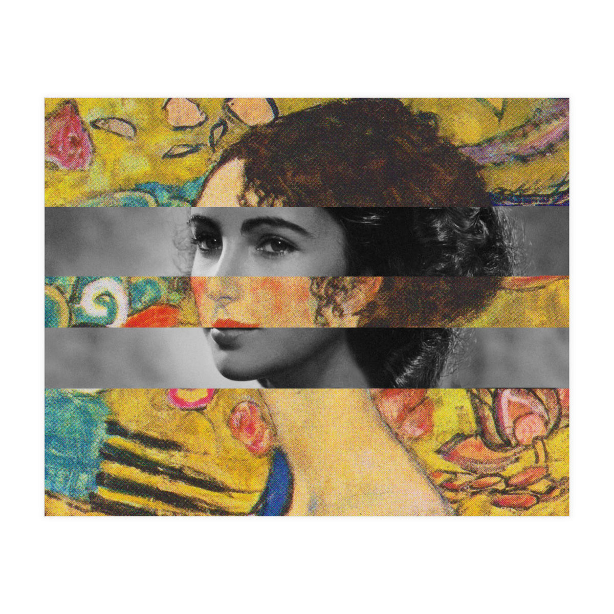 Klimt's Lady With A Fan & Elizabeth Taylor (Print Only)