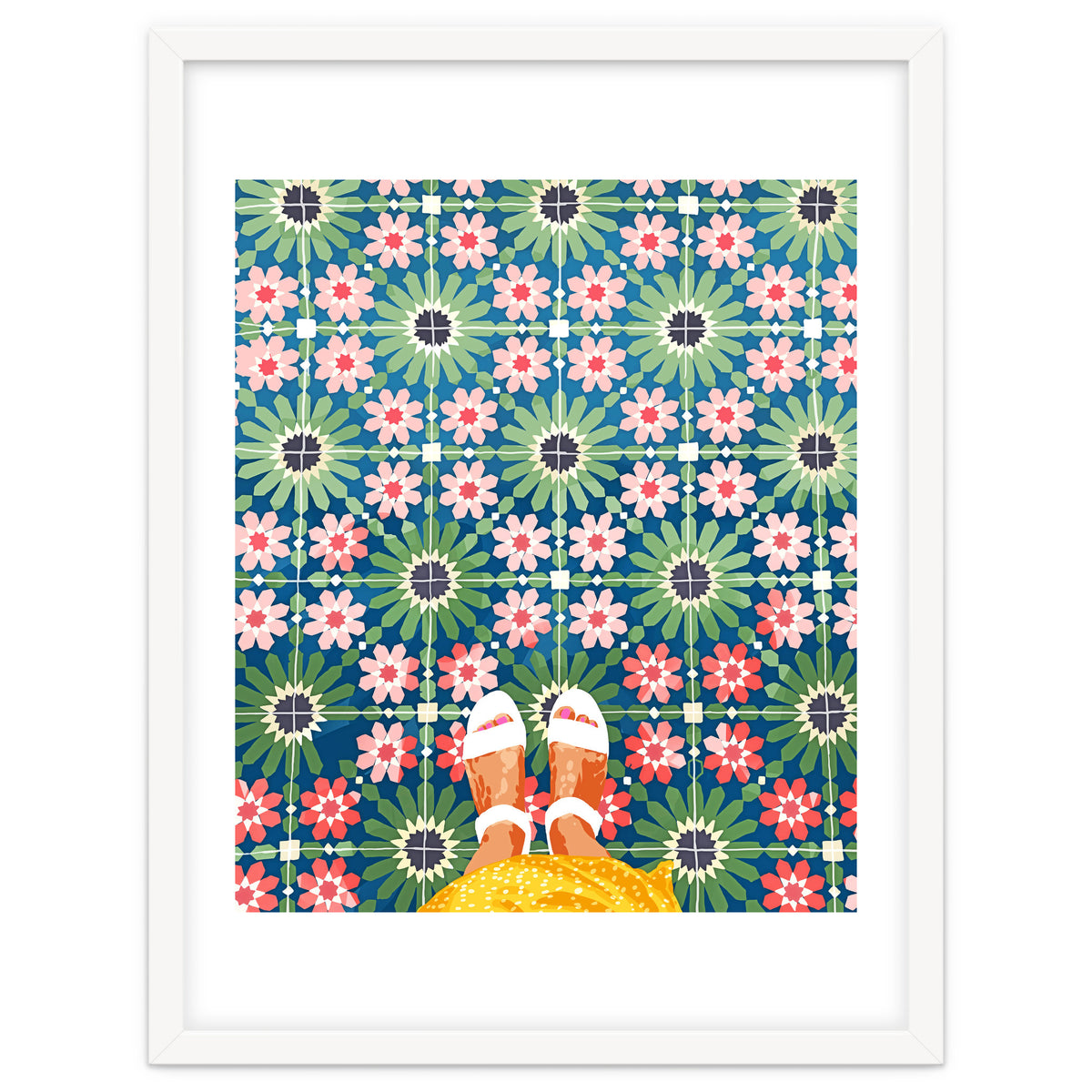 For The Love of Tiles | Moroccan Modern Bohemian Décor | Exotic Travel Watercolor Painting