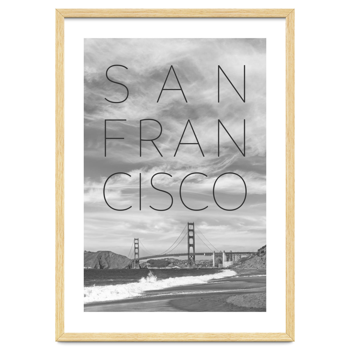 Golden Gate Bridge & Baker Beach | Text & Skyline