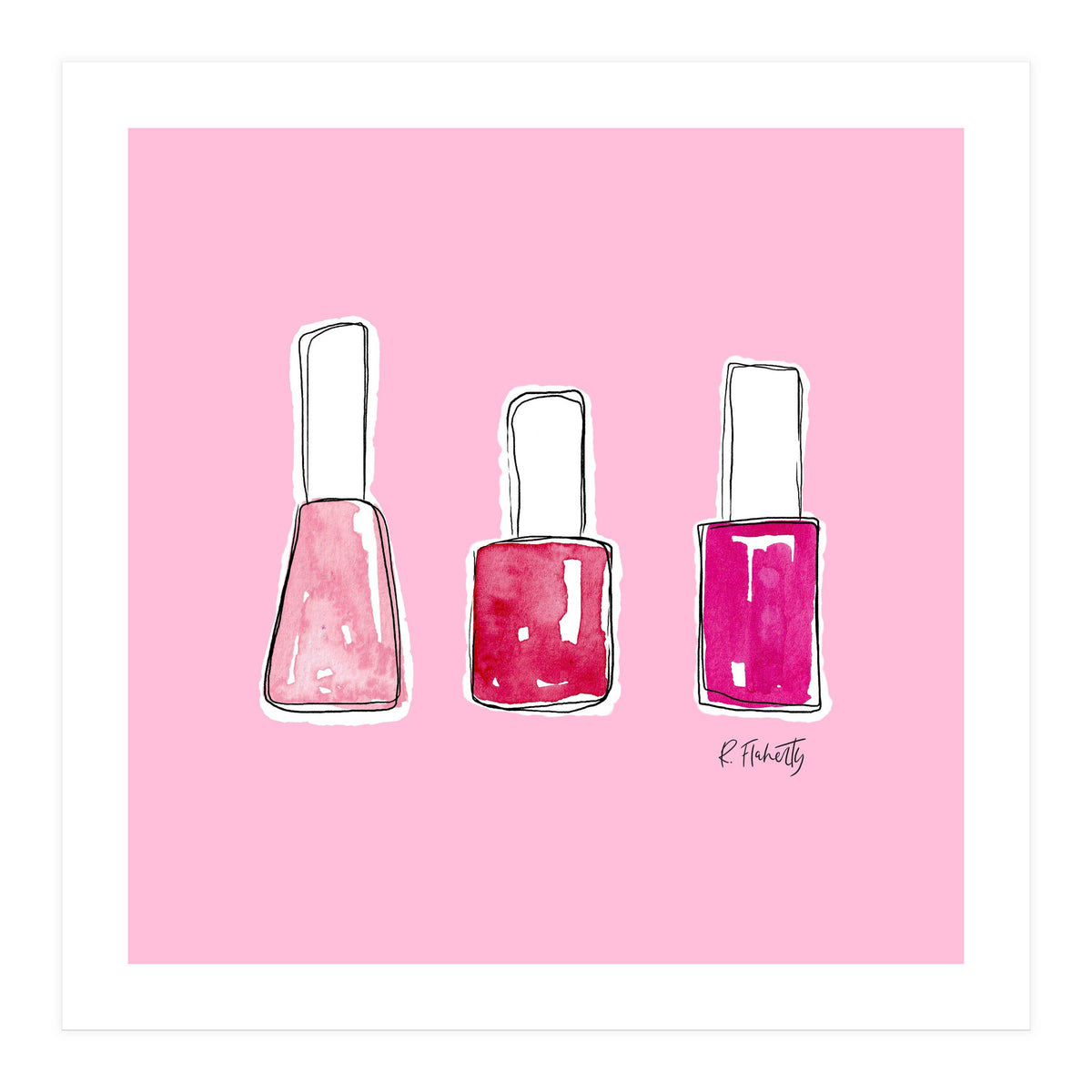 Nail Polish Watercolour | Pink (Print Only)